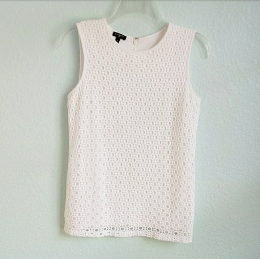 TALBOTS | Lace Overlay Shell Sleeveless To…